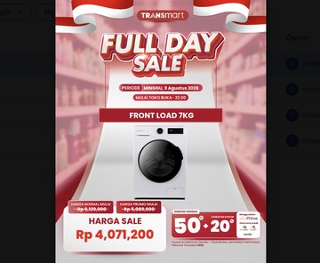 Transmart Full Day Sale 9 Agustus 2026: Promo Mesin Cuci Murah